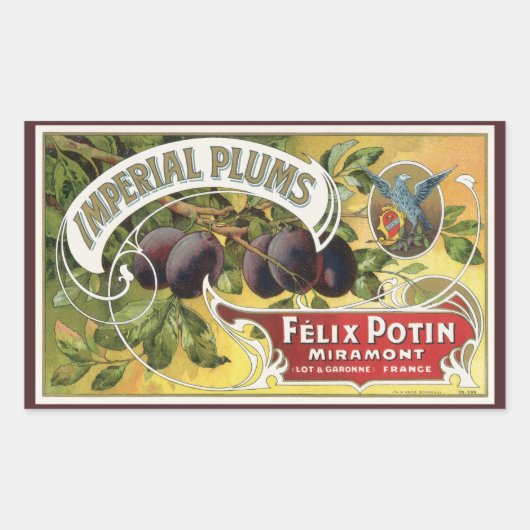 Klassieke Fruitkist Label Kunst, Imperial Pruimen (Voorkant)