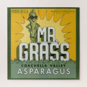 Klassieke Fruitkist Label Kunst Mr. Grass Asperge Legpuzzel (Verticaal)