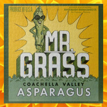 Klassieke Fruitkist Label Kunst Mr. Grass Asperge