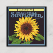 Klassieke Fruitkist Label Kunst Orangedale Sunflow (Achterkant)