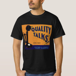 Klassieke Fruitkist Label Kunst, Ouderwetse Telefo T-shirt