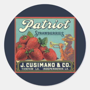 Klassieke Fruitkist Label Kunst Patriot Aardbeien