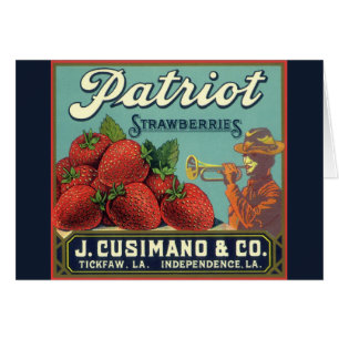 Klassieke Fruitkist Label Kunst Patriot Aardbeien