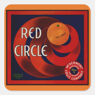 Klassieke Fruitkist Label Kunst Rode Cirkel Sinaas
