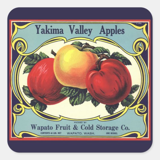 Klassieke Fruitkist Label Kunst Yakima Valley Appe (Voorkant)