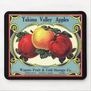 Klassieke Fruitkist Label Kunst Yakima Valley Appe Muismat