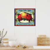 Klassieke Fruitkist Label Kunst Yakima Valley Appe Poster (Keuken)