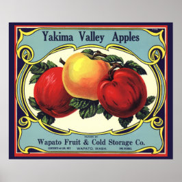 Klassieke Fruitkist Label Kunst Yakima Valley Appe Poster