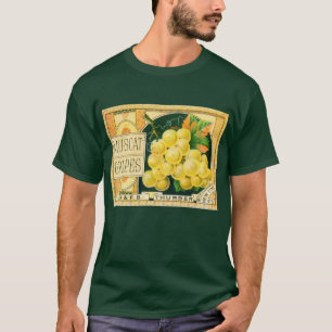 Klassieke Fruitkratlabel Kunst, Muskaatdruiven T-shirt