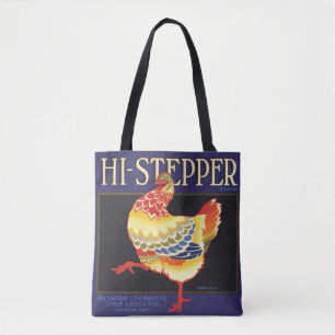 Klassieke fruitkratlabelkunst, Hi Stepper Kip Tote Bag