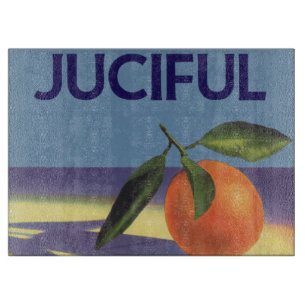 Klassieke fruitkratlabelkunst, Juciful Sinaasappel Snijplank