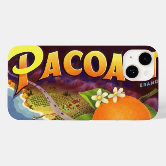 Klassieke fruitkratlabelkunst, Pacoast Sinaasappel Case-Mate iPhone Case (Achterkant (horizontaal))