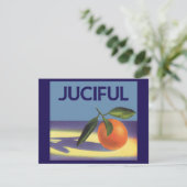 Klassieke fruitkratlabelkunst, sappige sinaasappel (Staand voorkant)