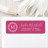 Klassieke Fuchsia Monogram Return Address Label (Insitu)