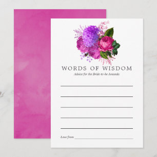 Klassieke Fuchsia & Paarse Bruiloft Advies Kaart