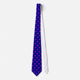 Klassieke Fuchsia Polka Dots on Navy Stropdas