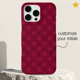 Klassieke Fuchsia Roze Stippen Aangepaste Naam Ini iPhone 16 Pro Max Hoesje