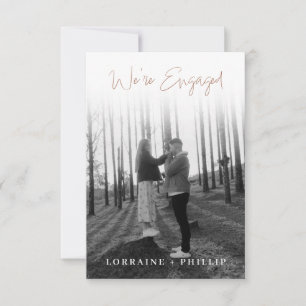 Klassieke Full Photo We're Engaged White Gradient Kaart