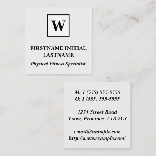 Klassieke Fysieke Fitness Specialist Visitekaartje (Voorkant / Achterkant)