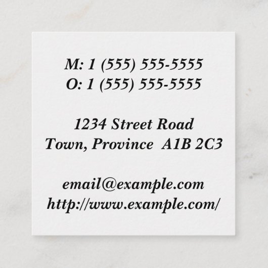 Klassieke Fysieke Fitness Specialist Visitekaartje (Achterkant)