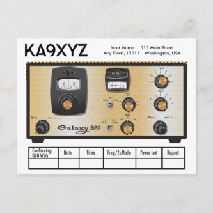 Klassieke Galaxy 300 Radio Transceiver QSL Briefkaart