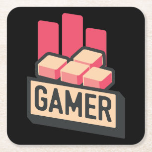 Klassieke gamer kartonnen onderzetters