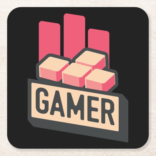 Klassieke gamer kartonnen onderzetters (Voorkant)