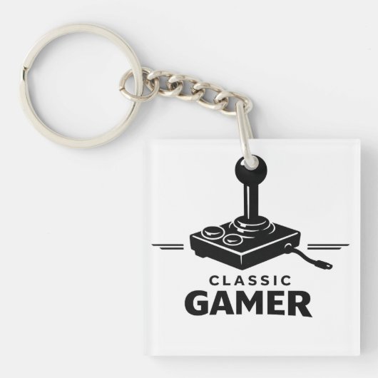 Klassieke Gamer Retro Joystick sleutelhanger  (voorkant)