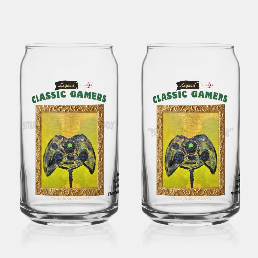 Klassieke Gamer Sick Box Couples Set Blikvorm Glas (Voorkant)