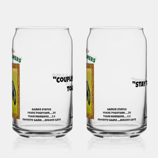 Klassieke Gamer Sick Box Couples Set Blikvorm Glas (Links)