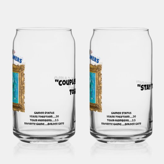 Klassieke Gamers Cool Play Koppels Set Blikvorm Glas (Links)