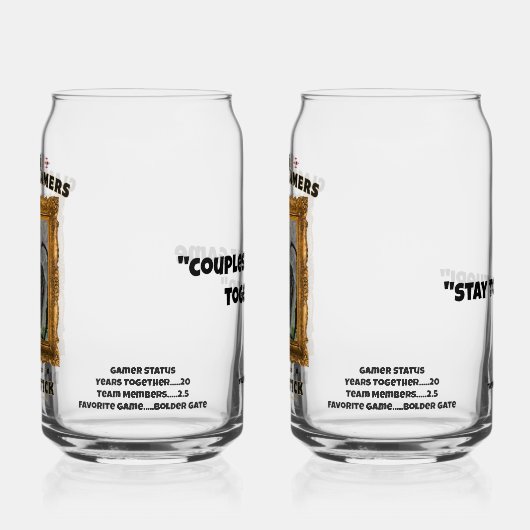 Klassieke Gamers Groovy Vision Couples Set Blikvorm Glas (Links)