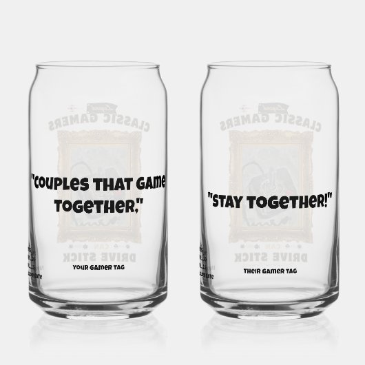 Klassieke Gamers Groovy Vision Couples Set Blikvorm Glas (Achterkant)