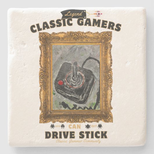 Klassieke Gamers Groovy Vision Stenen Onderzetter (Voorkant)