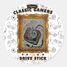 Klassieke Gamers Verjaardagsfeest Groovy Vision Ronde Sticker