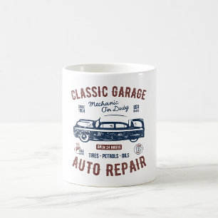 Klassieke Garage Auto Reparatie Koffiemok