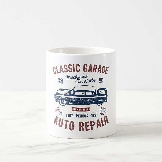 Klassieke Garage Auto Reparatie Koffiemok