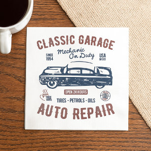 Klassieke Garage Auto Reparatie Servet