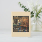 Klassieke garageworkshop voor Vaderdag Briefkaart (Staand voorkant)