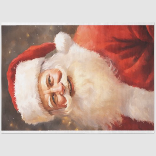 Klassieke gastvrije retro Santa Claus lachend Tissuepapier (Voorkant)