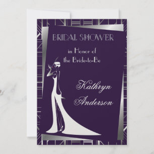 Klassieke Gatsby Deco Bridal Shower Invitation2 Kaart