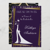 Klassieke Gatsby Deco Bridal Shower-uitnodiging Kaart (Voorkant / Achterkant)