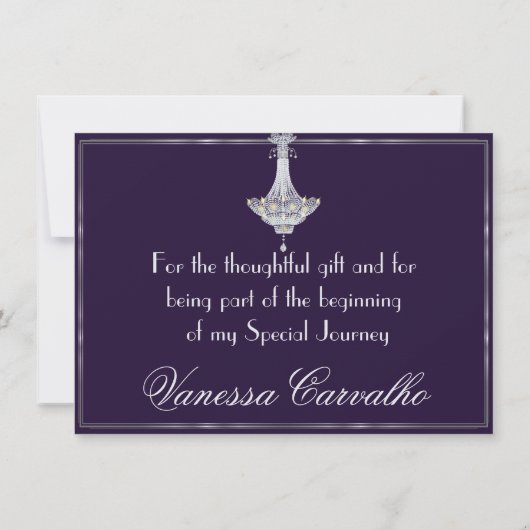 Klassieke Gatsby Deco bruiloft Dank u 3 Manuela Bedankkaart (Achterkant)