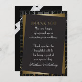 Klassieke Gatsby Deco bruiloft Dank u Kaart (Voorkant / Achterkant)