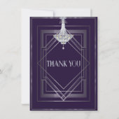 Klassieke Gatsby Deco bruiloft Dank u Manuela Bedankkaart (Voorkant)