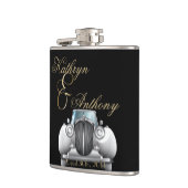 Klassieke Gatsby Deco huwelijksgroom's Gift Heupfles (Links)