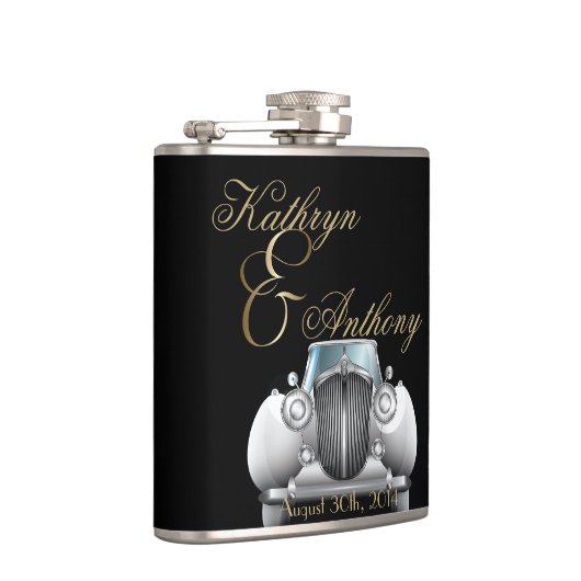 Klassieke Gatsby Deco huwelijksgroom's Gift Heupfles (Rechts)