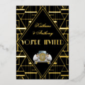 Klassieke Gatsby Deco Trouw Uitnodiging (Voorkant)