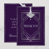 Klassieke Gatsby Deco Wedding Dankuwel Manuela2500 Bedankkaart (Voorkant / Achterkant)