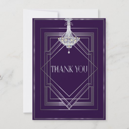 Klassieke Gatsby Deco Wedding Dankuwel Manuela2500 Bedankkaart (Voorkant)